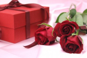 プレゼントと薔薇