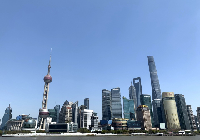中国上海の街並み