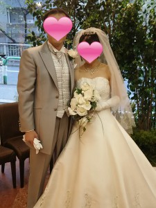 埼玉にお住いの30代男性成婚会員さんの結婚式・洋装ツーショット