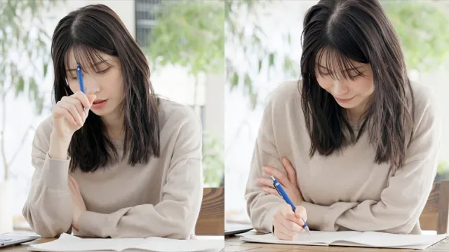 婚活プロフィールの書き方に悩む女性が困った表情でPCに向かい、改善後は笑顔で自己PRを書き直している様子