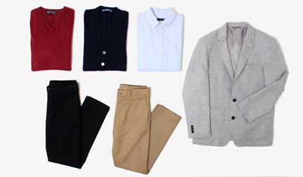 婚活初デート向け男性ファッションセット（ジャケット・トップス・ボトムス）