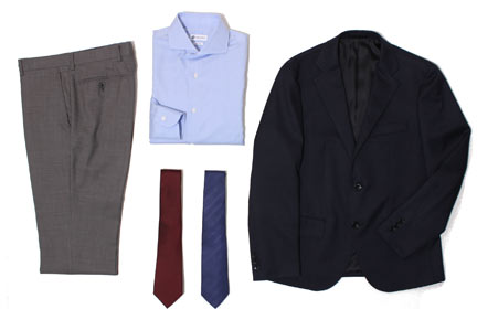 婚活男性向けお見合いコーディネート一式（ジャケット・スラックス・シャツ・ネクタイ）