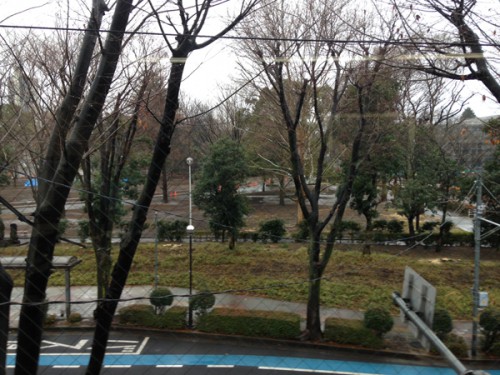 KMA本部の窓から見える北浦和公園